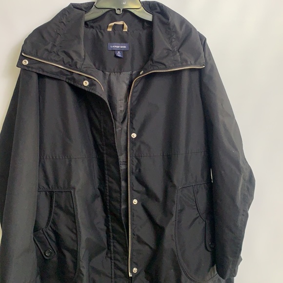 Lands End woman Black Windbreaker black Jacket - Picture 8 of 10